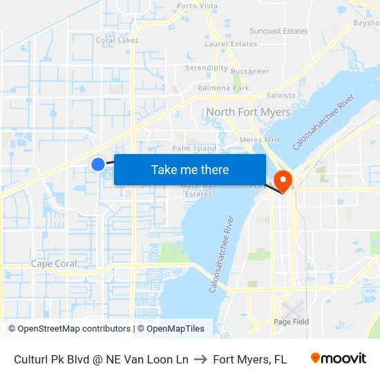 Culturl Pk Blvd @ NE Van Loon Ln to Fort Myers, FL map