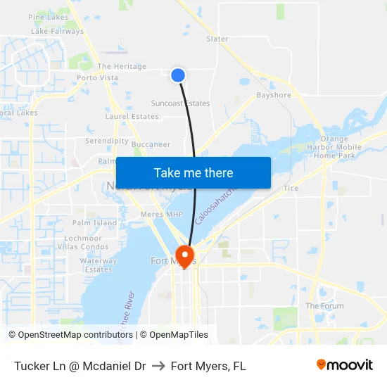Tucker Ln @ Mcdaniel Dr to Fort Myers, FL map