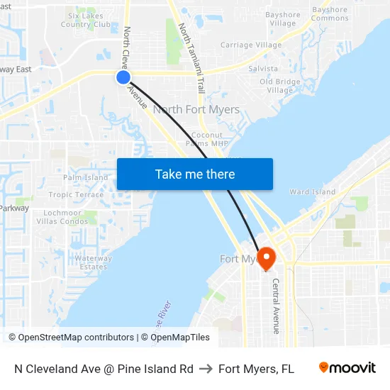 N Cleveland Ave @ Pine Island Rd to Fort Myers, FL map