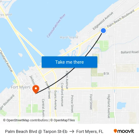 Palm Beach Blvd @ Tarpon St-Eb to Fort Myers, FL map