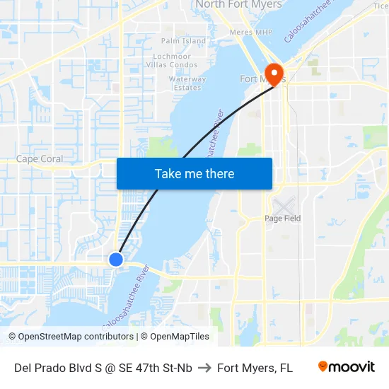Del Prado Blvd S @ SE 47th St-Nb to Fort Myers, FL map