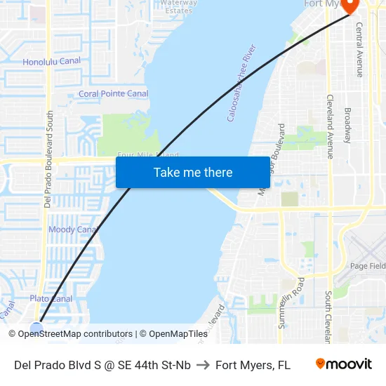 Del Prado Blvd S @ SE 44th St-Nb to Fort Myers, FL map