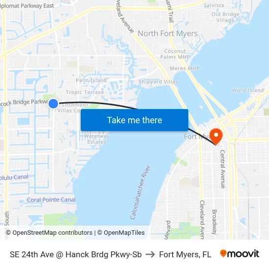 SE 24th Ave @ Hanck Brdg Pkwy-Sb to Fort Myers, FL map