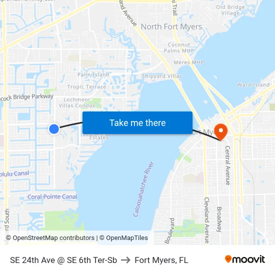 SE 24th Ave @ SE 6th Ter-Sb to Fort Myers, FL map