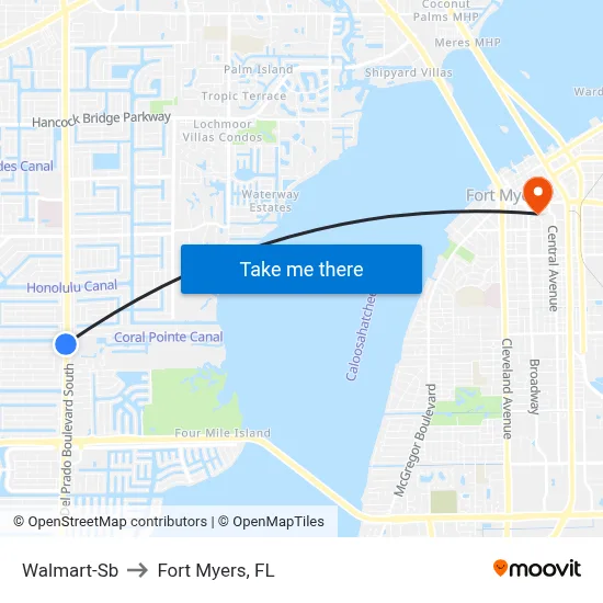 Walmart-Sb to Fort Myers, FL map