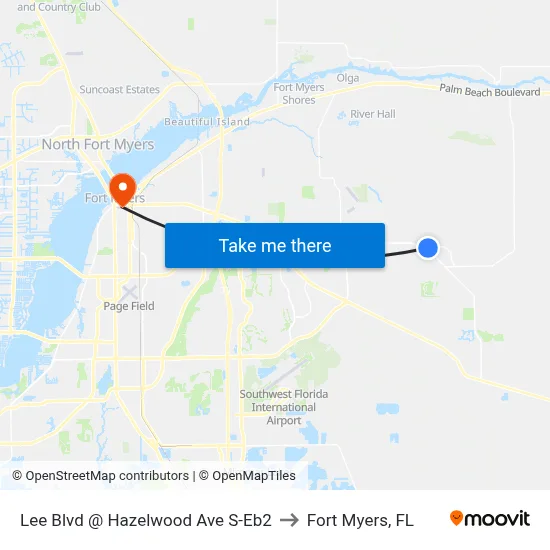 Lee Blvd @ Hazelwood Ave S-Eb2 to Fort Myers, FL map