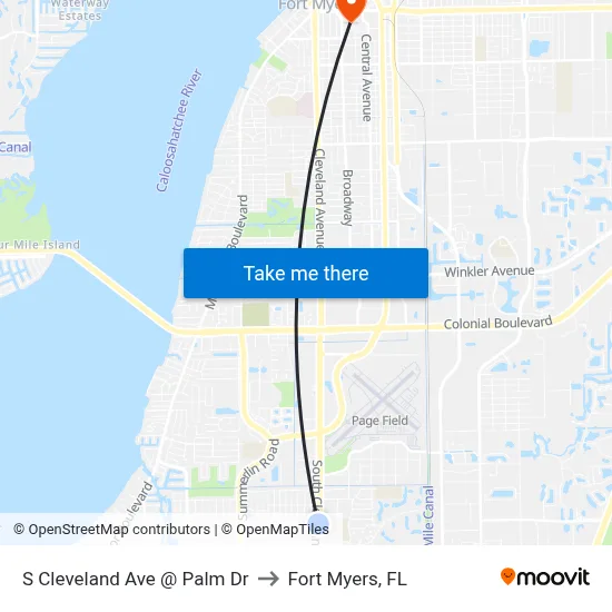 S Cleveland Ave @ Palm Dr to Fort Myers, FL map