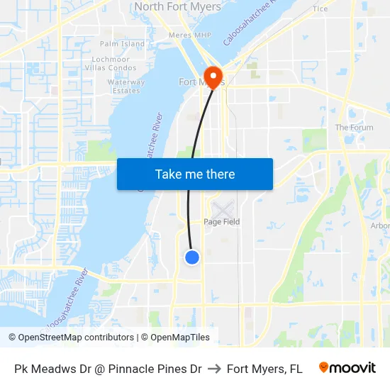 Pk Meadws Dr @ Pinnacle Pines Dr to Fort Myers, FL map