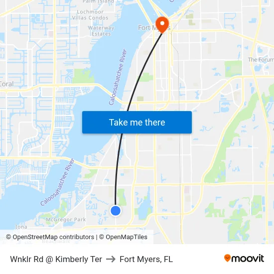 Wnklr Rd @ Kimberly Ter to Fort Myers, FL map