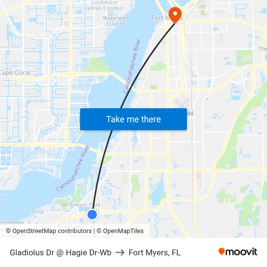 Gladiolus Dr @ Hagie Dr-Wb to Fort Myers, FL map