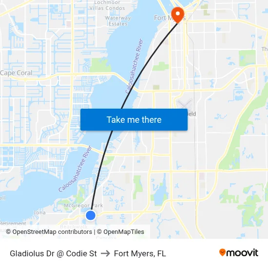 Gladiolus Dr @ Codie St to Fort Myers, FL map