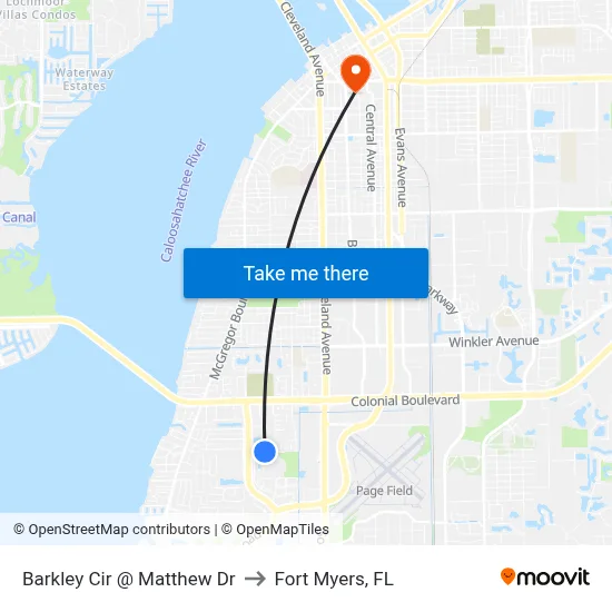 Barkley Cir @ Matthew Dr to Fort Myers, FL map