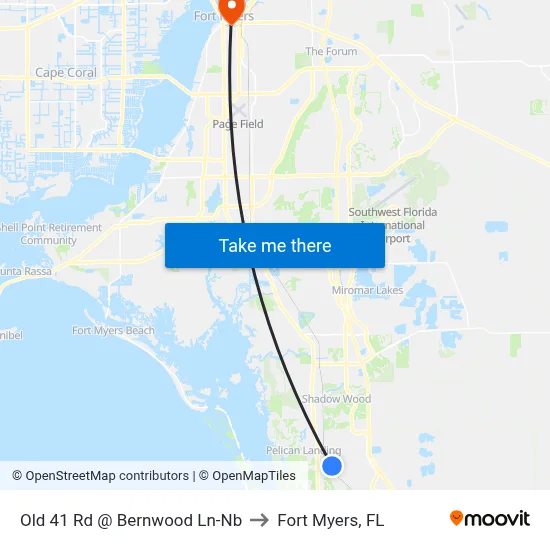 Old 41 Rd @ Bernwood Ln-Nb to Fort Myers, FL map