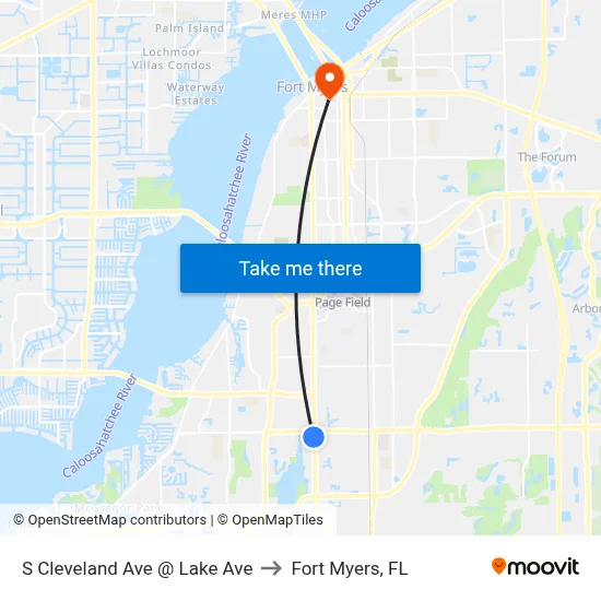 S Cleveland Ave @ Lake Ave to Fort Myers, FL map