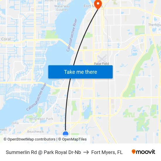 Summerlin Rd @ Park Royal Dr-Nb to Fort Myers, FL map