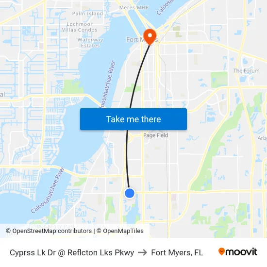 Cyprss Lk Dr @ Reflcton Lks Pkwy to Fort Myers, FL map