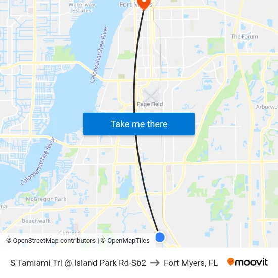 S Tamiami Trl @ Island Park Rd-Sb2 to Fort Myers, FL map