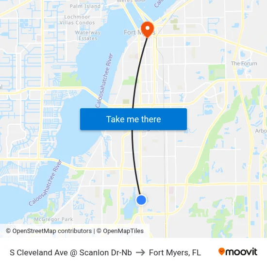 S Cleveland Ave @ Scanlon Dr-Nb to Fort Myers, FL map
