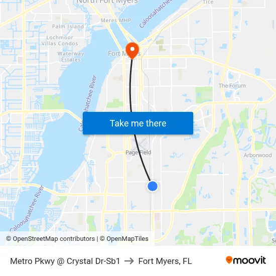 Metro Pkwy @ Crystal Dr-Sb1 to Fort Myers, FL map