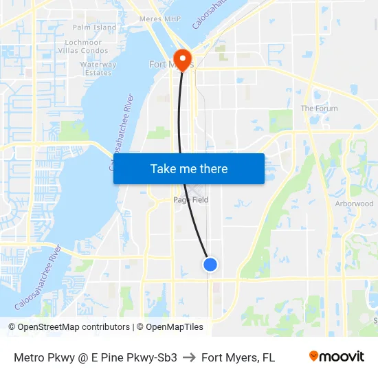 Metro Pkwy @ E Pine Pkwy-Sb3 to Fort Myers, FL map