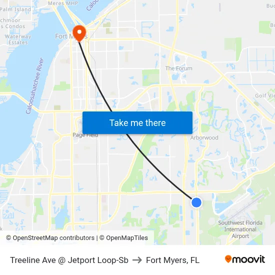 Treeline Ave @ Jetport Loop-Sb to Fort Myers, FL map