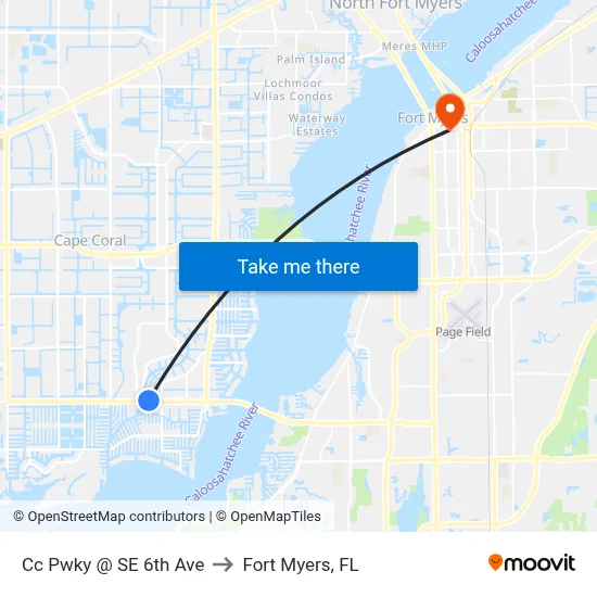 Cc Pwky @ SE 6th Ave to Fort Myers, FL map