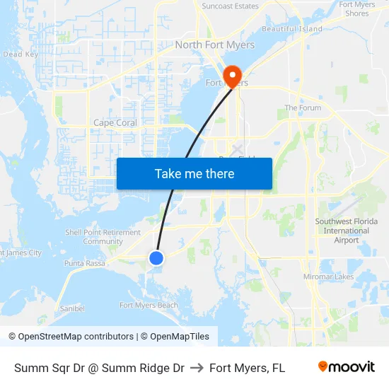 Summ Sqr Dr @ Summ Ridge Dr to Fort Myers, FL map