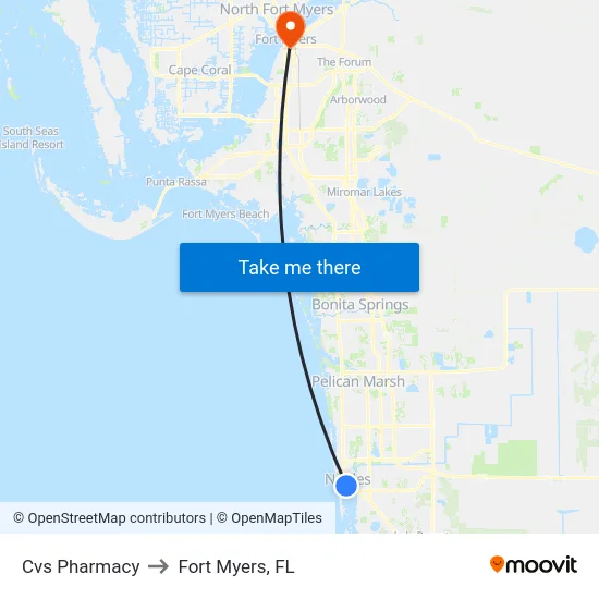 Cvs Pharmacy to Fort Myers, FL map
