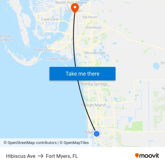 Hibiscus Ave to Fort Myers, FL map