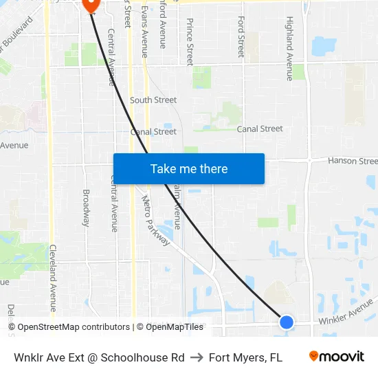 Wnklr Ave Ext @ Schoolhouse Rd to Fort Myers, FL map