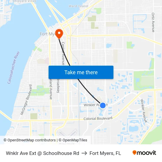 Wnklr Ave Ext @ Schoolhouse Rd to Fort Myers, FL map