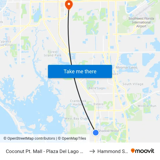 Coconut Pt. Mall - Plaza Del Lago @ Mediterranean to Hammond Stadium map