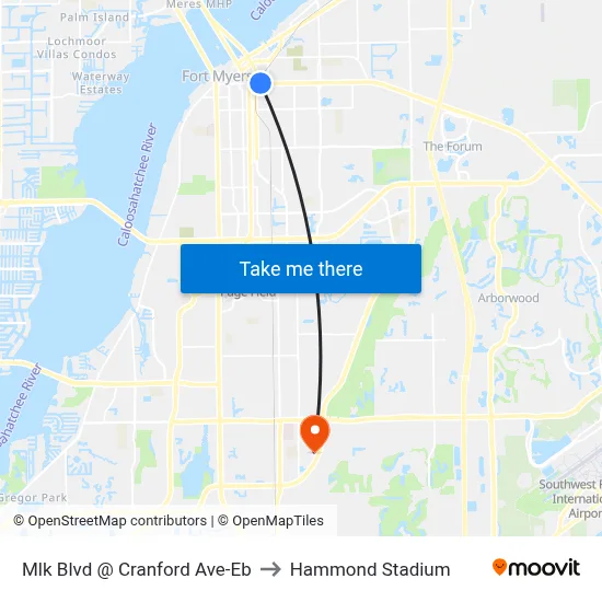 Mlk Blvd @ Cranford Ave-Eb to Hammond Stadium map