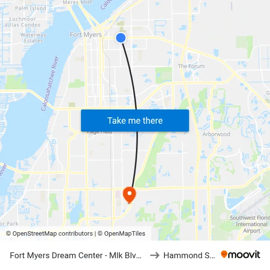 Fort Myers Dream Center -  Mlk Blvd @ Ford St-Wb to Hammond Stadium map