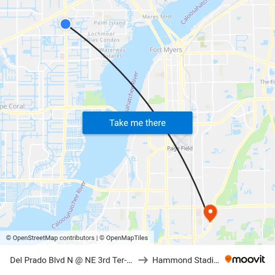Del Prado Blvd N @ NE 3rd Ter-Sb 1 to Hammond Stadium map