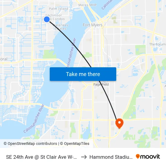 SE 24th Ave @ St Clair Ave W-Sb to Hammond Stadium map