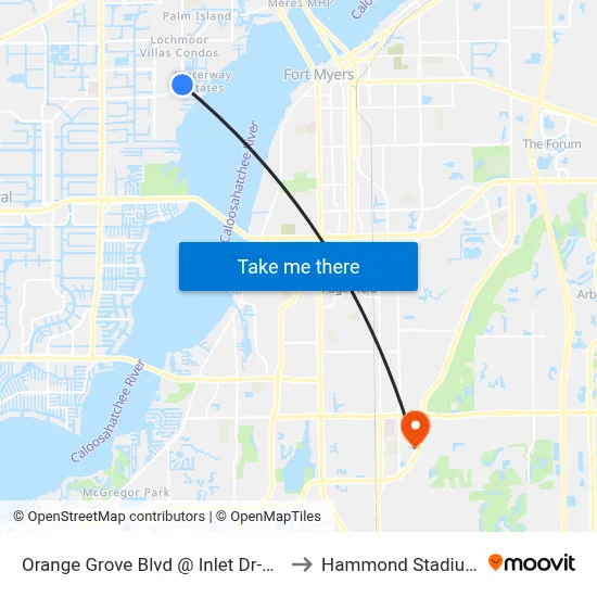Orange Grove Blvd @ Inlet Dr-Nb to Hammond Stadium map