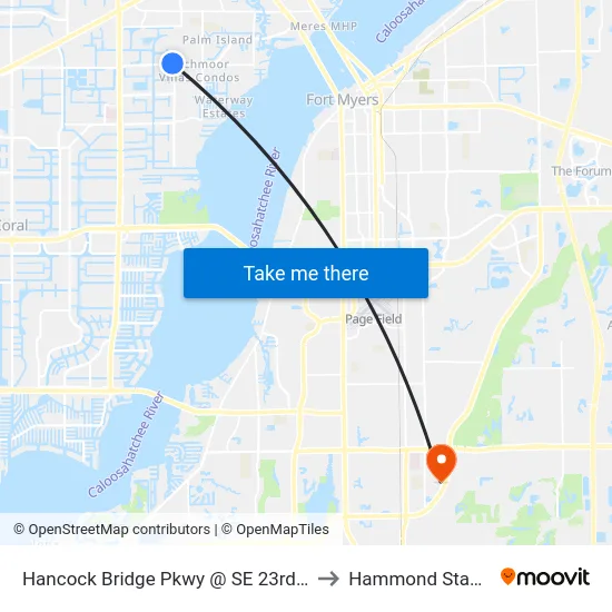 Hancock Bridge Pkwy @ SE 23rd Pl-Wb to Hammond Stadium map