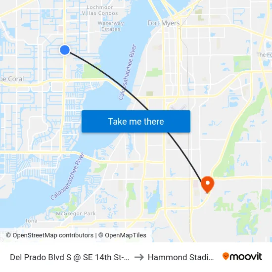 Del Prado Blvd S @ SE 14th St-Sb to Hammond Stadium map