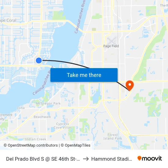 Del Prado Blvd S @ SE 46th St-Sb to Hammond Stadium map