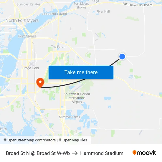 Broad St N @ Broad St W-Wb to Hammond Stadium map