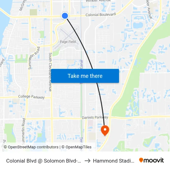 Colonial Blvd @ Solomon Blvd-Wb to Hammond Stadium map