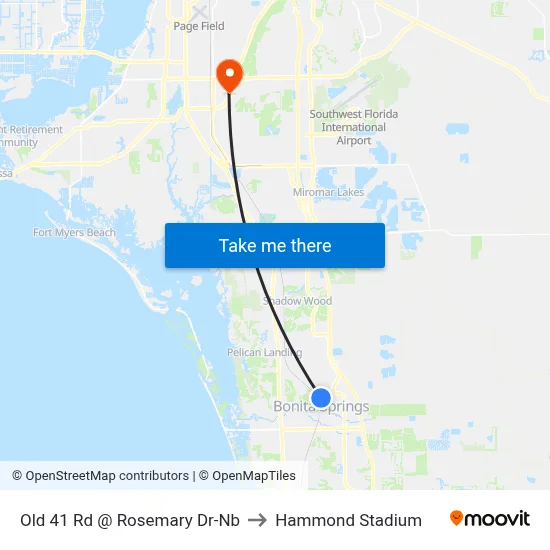 Old 41 Rd @ Rosemary Dr-Nb to Hammond Stadium map