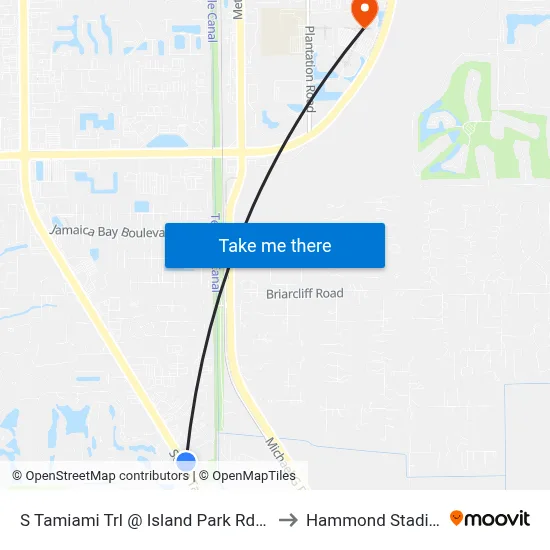 S Tamiami Trl @ Island Park Rd-Nb2 to Hammond Stadium map