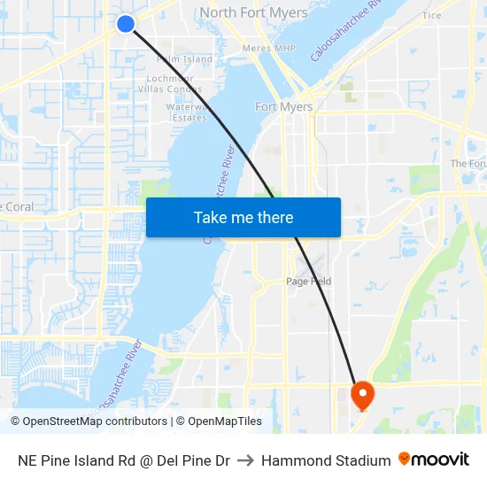 NE Pine Island Rd @ Del Pine Dr to Hammond Stadium map