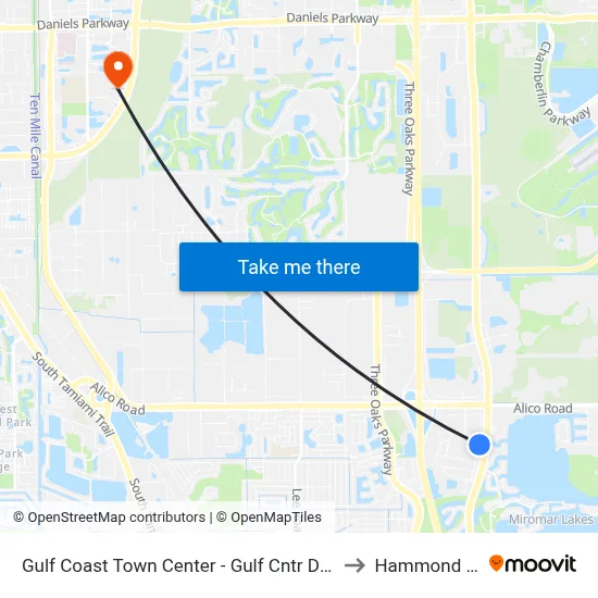Gulf Coast Town Center - Gulf Cntr Dr @ Glf Coast Twn Ctr to Hammond Stadium map