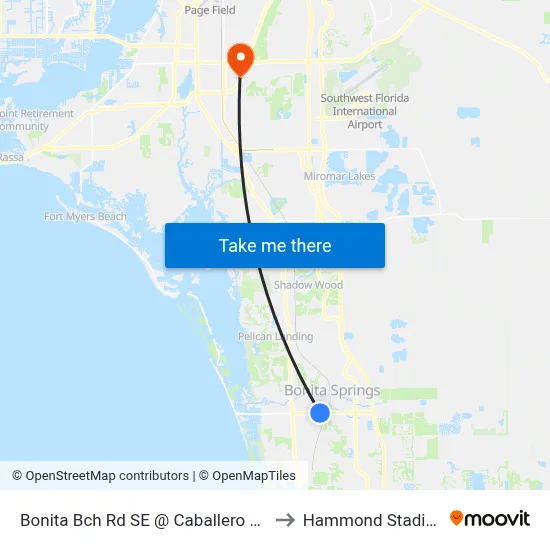 Bonita Bch Rd SE @ Caballero Way to Hammond Stadium map