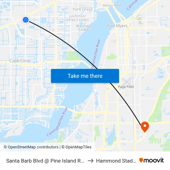 Santa Barb Blvd @ Pine Island Rd-Nb3 to Hammond Stadium map