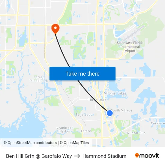 Ben Hill Grfn @ Garofalo Way to Hammond Stadium map