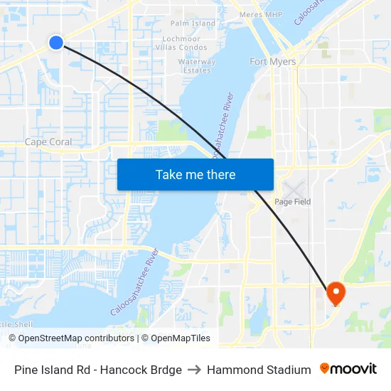 Pine Island Rd - Hancock Brdge to Hammond Stadium map